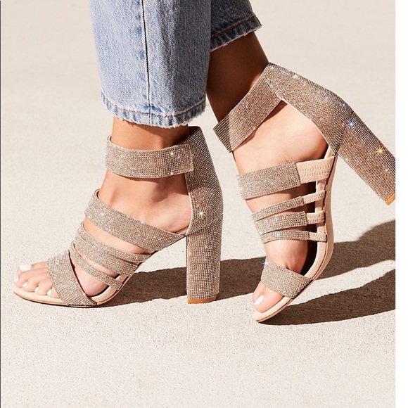 Jeffrey Campbell Shoes - 🌺NWT Jeffrey Campbell nude suede Rhinestone shoes